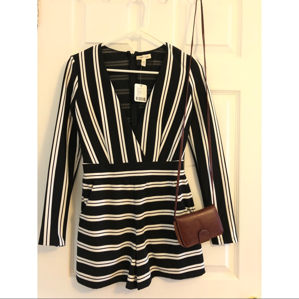Silence and noise striped romper